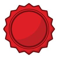 Red seal, circular emblem, jagged edge vector