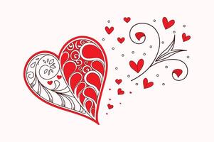 Red Heart Set Art for Romantic and Valentine Design vector