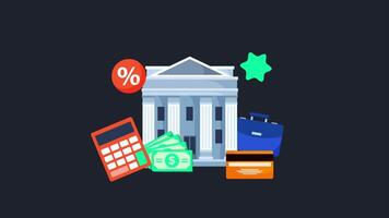Online Banking Concept, Secure Internet Transactions, Internet banking with secure transaction, Digital Banking, Financial Statement 2d Animation video