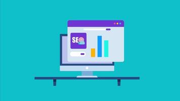 SEO optimization, Website ranking increasing website traffic, marketing, Business SEO - 2d animation video