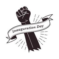 Hand Raised in Oath Illustration Art for Inauguration Day vector