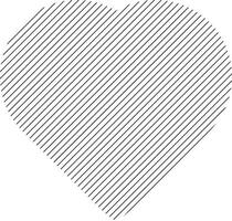 Diagonal stripe seamless pattern. Geometrical backdrop. Seamless texture isolated on white background in heart shape vector