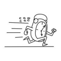 a cartoon clock running in the background vector