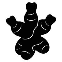 Chic Ginger Silhouette Icon for Culinary Branding vector