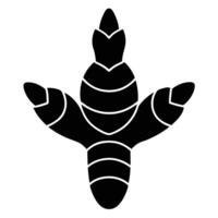 turmeric icon silhouette for herbal, culinary, and food uses vector