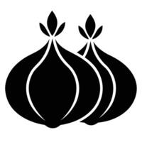 Two onion silhouette icon for creative design purposes vector