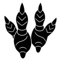 Detailed turmeric root silhouette for organic and culinary themes vector