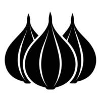 Abstract Three Garlic Silhouettes Icon for Culinary Uses vector