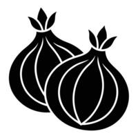 Illustration of two onion silhouettes for creative projects vector