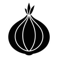 Modern onion silhouette icon for creative projects vector