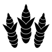 Minimal turmeric silhouette suitable for spice and herb uses vector