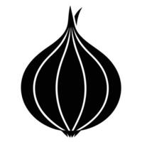Editable onion silhouette icon for digital projects vector