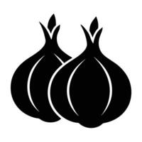 Abstract icon of two onion silhouettes for visuals vector