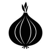 Clean onion silhouette icon for visual content vector