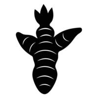 Classic turmeric root silhouette for herbal and spice visuals vector