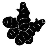Minimalist Ginger Silhouette Icon for Herbal Uses vector
