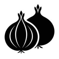Editable icon of two onion silhouettes for projects vector