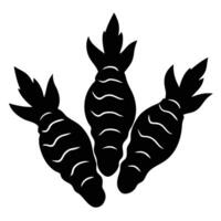 Simple turmeric root silhouette for health and organic visuals vector