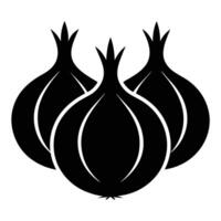 Three onion silhouette icon for digital design projects vector