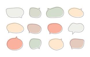 Speech bubble set. Hand drawn shapes for text, message, conversation. Doodle illustration for advertising, comics, infographics, multimedia content vector