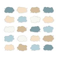 Speech bubble set with copy space. Thinking cloud icon to convey text information. Doodle illustration for illustration, poster, social media vector