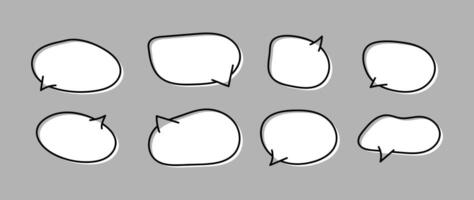 Minimalistic speech bubbles set. Clean white design for modern projects. Hand drawn illustration isolated for web design and applications vector
