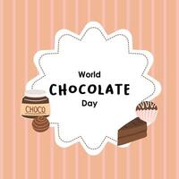 Flat world chocolate day Template with Sweet chocolate vector