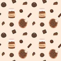 Flat Sweet Chocolate Pattern Template vector