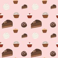 Flat Assorted Chocolate Pattern Template vector