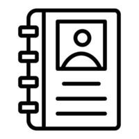 Address Book Line Icon Design vector