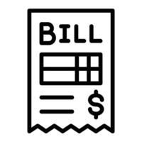 Bill Line Icon Design vector