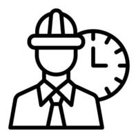 Working Hours Line Icon Design vector
