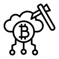 Cloud Minning Line Icon Design vector