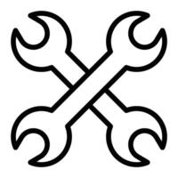 Wrench Tool Line Icon Design vector
