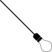 black light bulb hanging on a wire without background vector