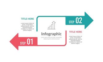 Infographic 2 options comparing business operations to grow. Presentation, Banner, Report and Strategy. vector