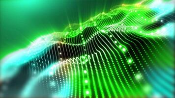 Abstraction of virtual green-blue waves creating a nice calming pattern. video