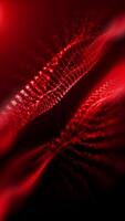 A magical abstraction of illusory red feathery waves smoothly moving in space. video