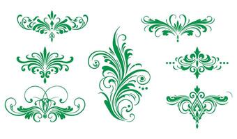Timeless Calligraphy Swirls and Swashes Ornament Set vector