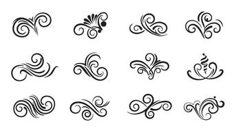 Ornate Swirl Calligraphic Ornament Elements for Unique Projects vector