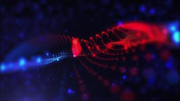 Abstraction of virtual red and blue waves, blurred, creating a pleasant calming atmosphere. video