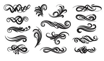 Ornate Scrolls and Swirls Calligraphic Ornament Elements vector