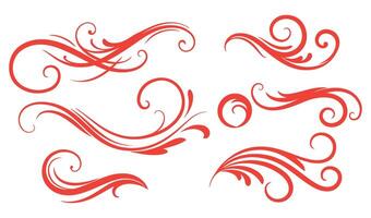 Ethereal Swirls Ornament Collection for Calligraphy Enthusiasts vector
