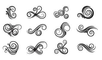 Decorative Swirl Ornaments Featuring Unique Calligraphy Designs vector