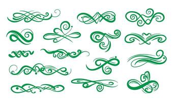 Decorative Swirl Calligraphic Ornament Elements for Designers vector