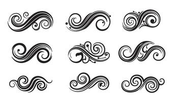 Creative Calligraphy Swirl Ornament Collection with Fluid Shapes vector