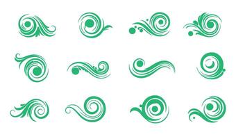 Fluid Swirl Calligraphy Ornament Set for Creative Inspirations vector