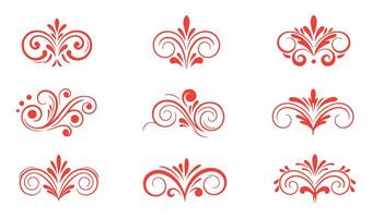 Unique Calligraphic Ornament Set Featuring Ethereal Swirls vector