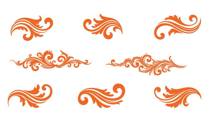 Ornamental Calligraphy Flourishes with Ethereal Red Swirls