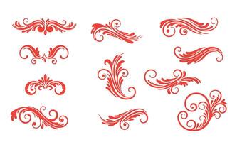 Timeless Ethereal Swirls Ornament Set for Elegant Creations vector